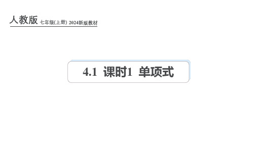 人教版(2024新版)七年级数学上册第四章课件：4.1 课时1 单项式