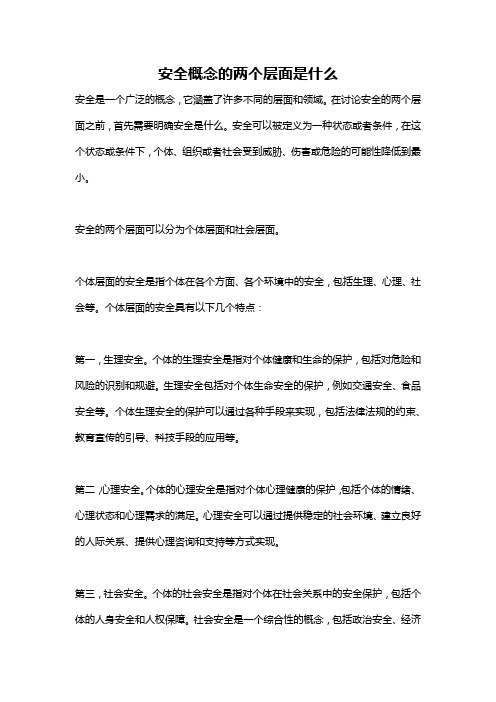 安全概念的两个层面是什么