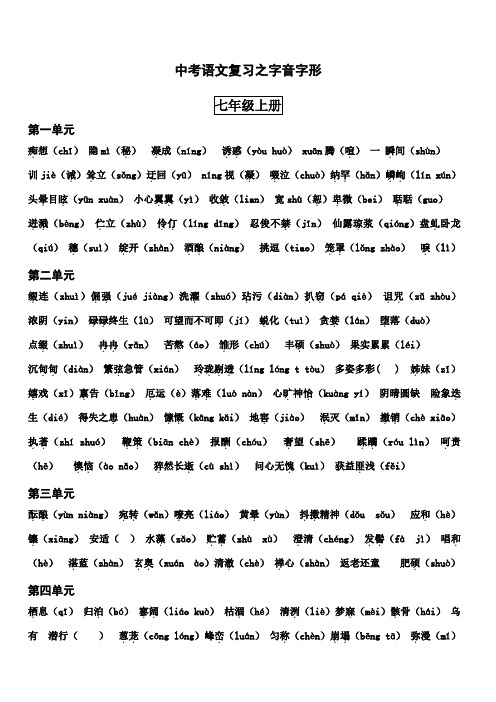 字音字形知识点分册汇总