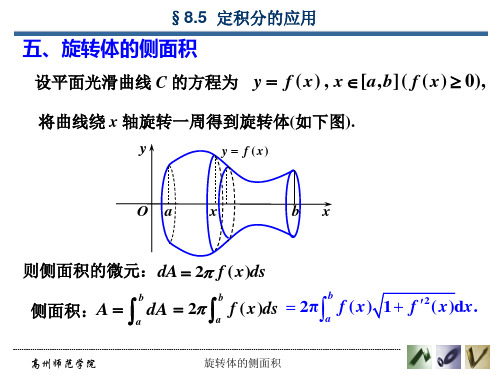 8.5 旋转体的侧面积