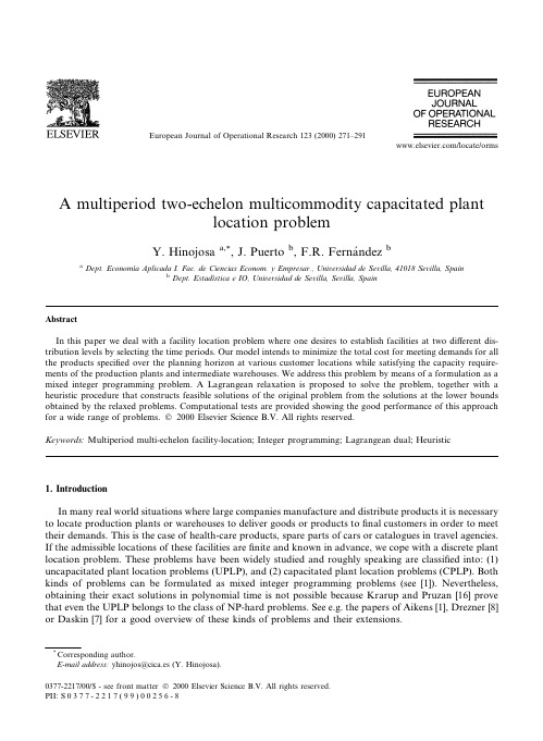 A multiperiod two-echelon multicommodity capacitated plant location problem