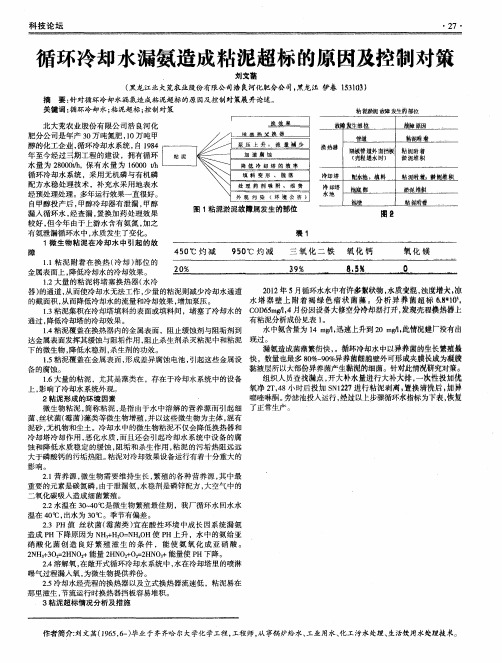 循环冷却水漏氨造成粘泥超标的原因及控制对策