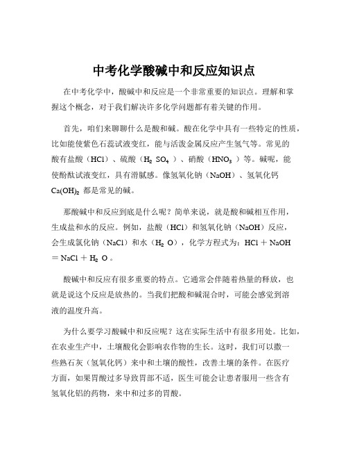 中考化学酸碱中和反应知识点