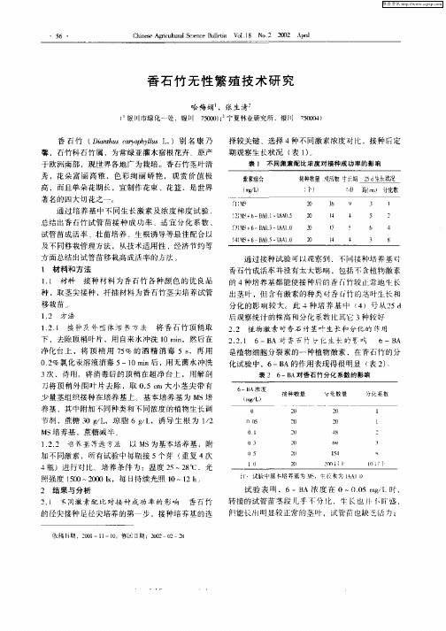 香石竹无性繁殖技术研究