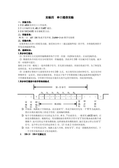 嵌入式系统串口通信实验