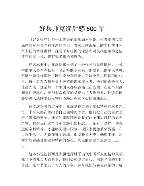 好兵帅克读后感500字