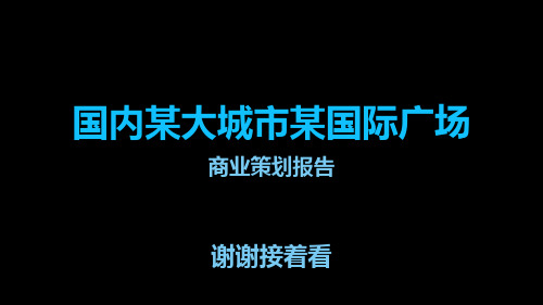 某商业广场策划定位报告(中篇)