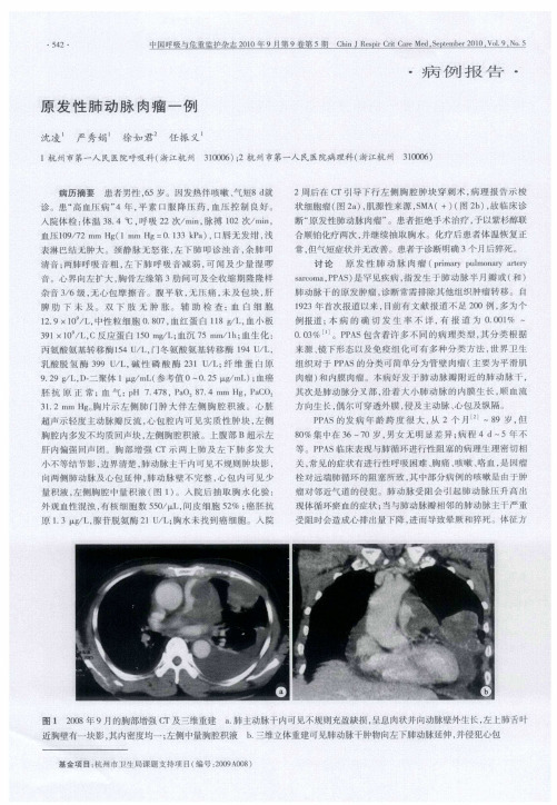 原发性肺动脉肉瘤一例