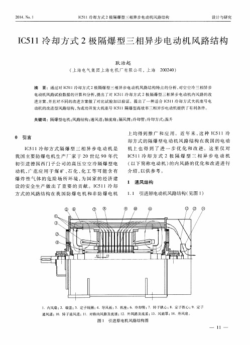 IC511冷却方式2极隔爆型三相异步电动机风路结构