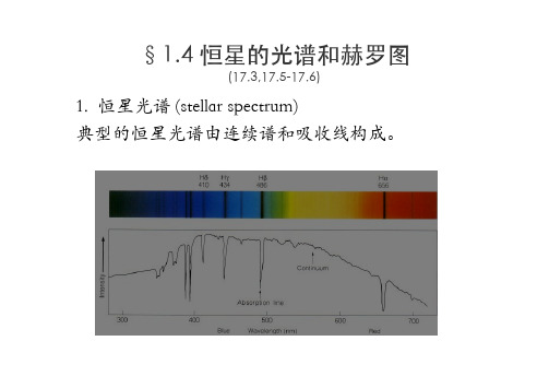 恒星的光谱和赫罗图