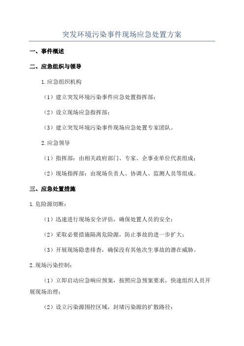 突发环境污染事件现场应急处置方案