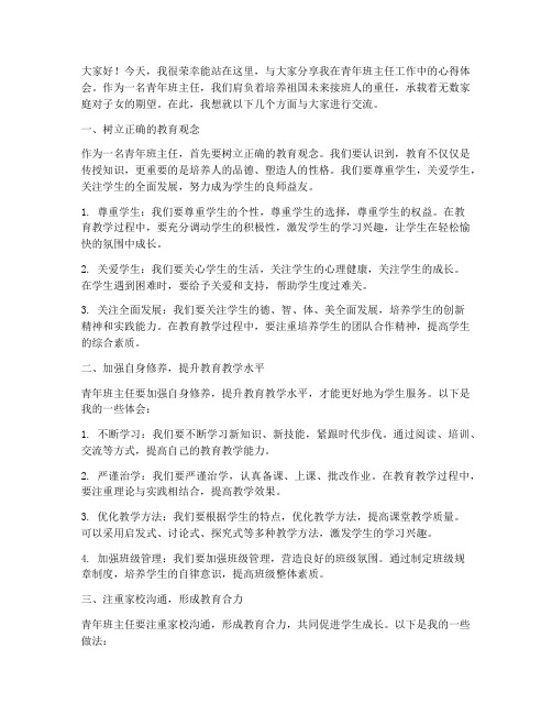 青年班主任工作交流发言稿