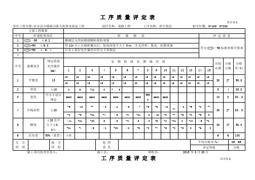 道路质量评定表