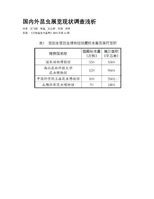 国内外昆虫展览现状调查浅析