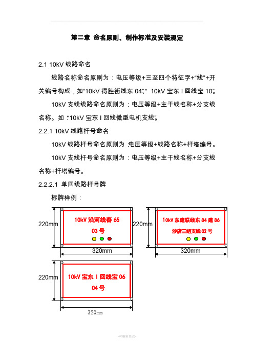 配电台区标牌及高低压线路标牌样式