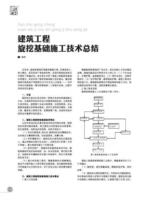 建筑工程旋挖基础施工技术总结