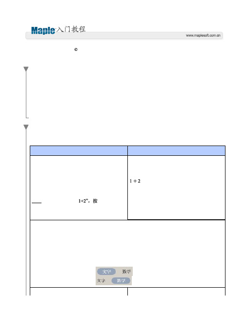 Maple入门教程A1- 与Maple对话