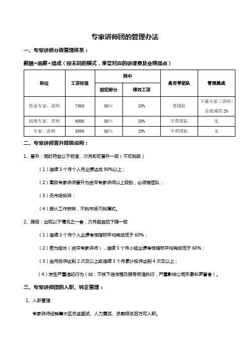 专家讲师团管理办法