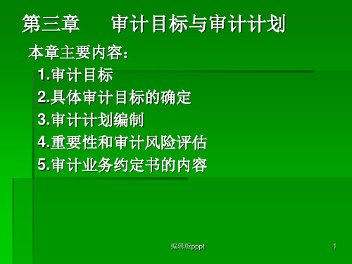 第三章审计目标与审计计划