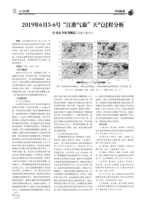 2019年6月5-6号“江淮气旋”天气过程分析