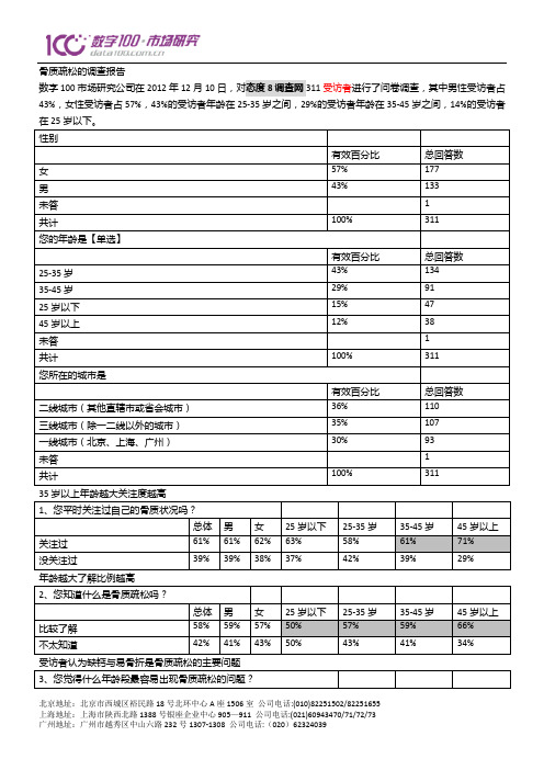 骨质疏松的调查报告