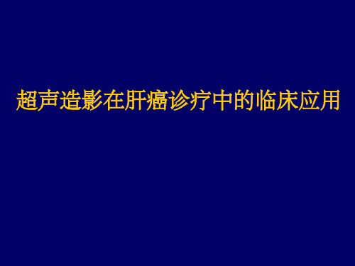 肝癌超声造影