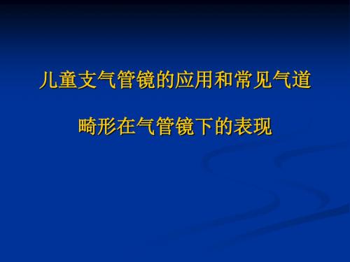 支气管镜讲课ppt课件