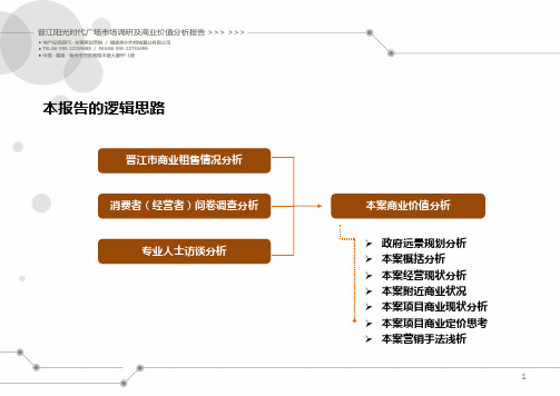 阳光时代广场项目商业调研报告ppt课件