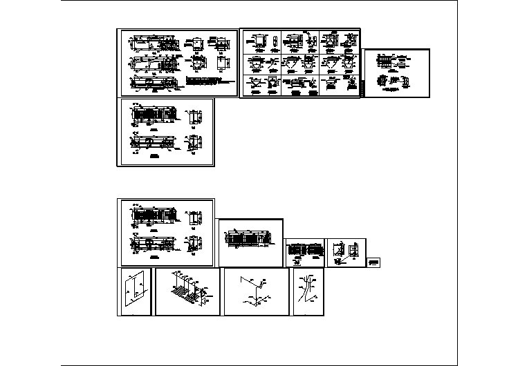 一套MBBR集装箱一体化设备详细加工图纸(cad)