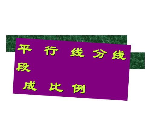 鲁教版数学八下9.2《平行线分线段成比例》ppt课件1