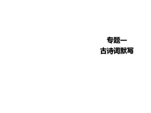 人教部编版九年级语文上册课件：专题一 古诗词默写(共30张PPT)