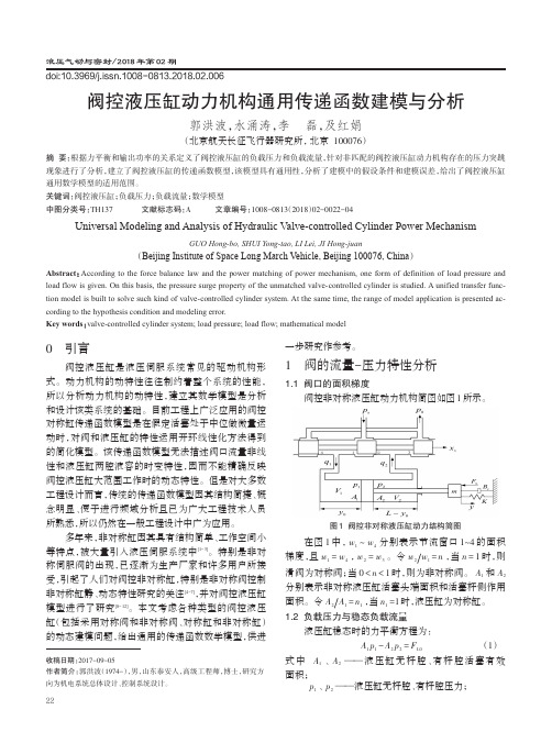 阀控液压缸动力机构通用传递函数建模与分析