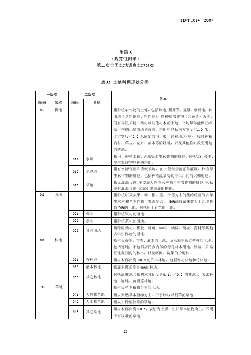 第二次全国土地调查土地分类