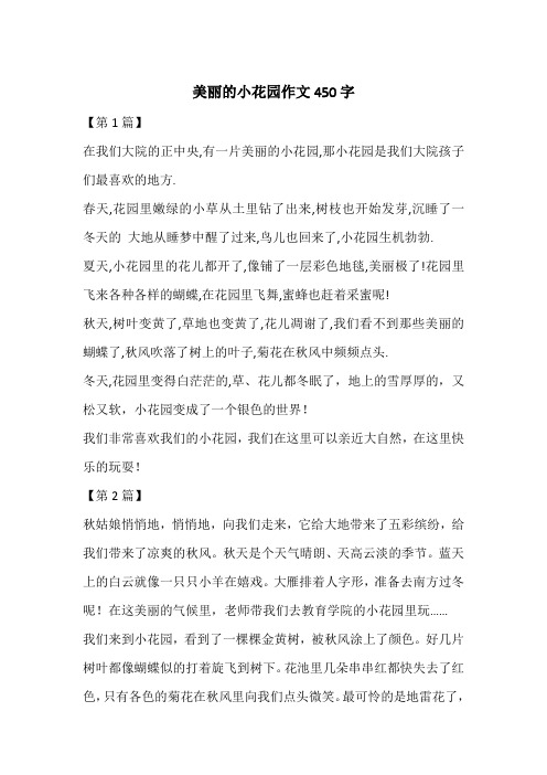 美丽的小花园作文450字