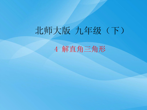 解直角三角形(2015年初三数学第一章 第四节 )数学课件PPT