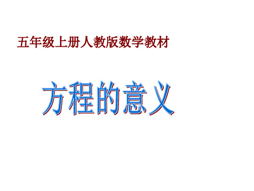 五年级数学上册课件-5.2.1方程的意义(人教版)(共20张PPT)