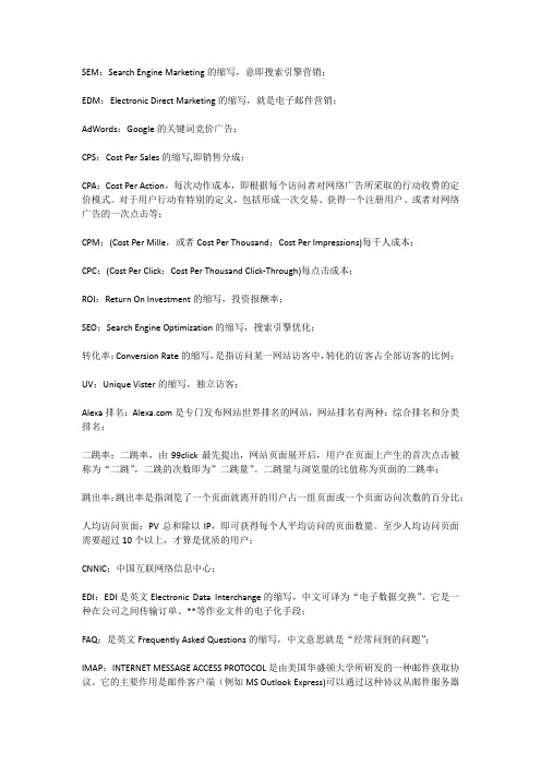 电商52个专业名词解释大汇总