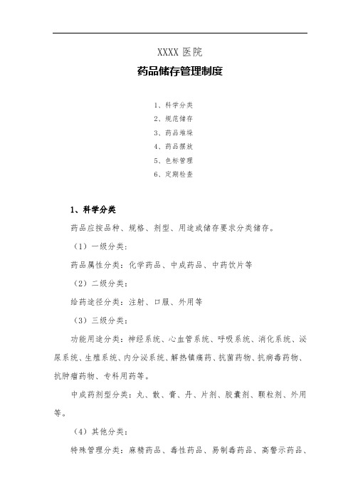 医院药品储存管理制度