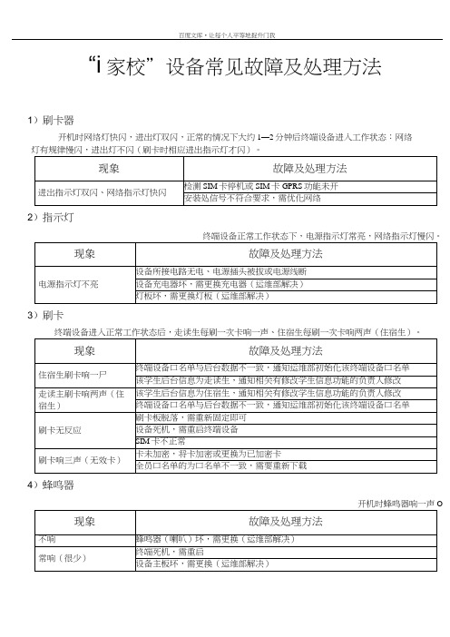 “i家校”终端设备常见故障及处理方法