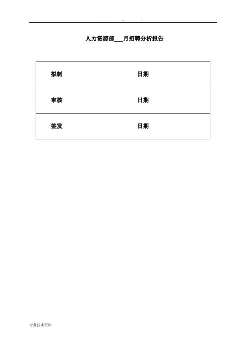 人力资源部招聘分析报告文案