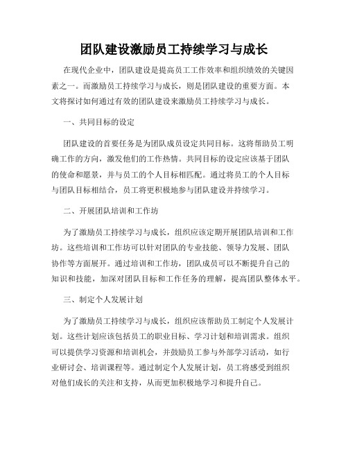 团队建设激励员工持续学习与成长