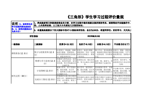 数学人教版八年级上册课后评价量规表