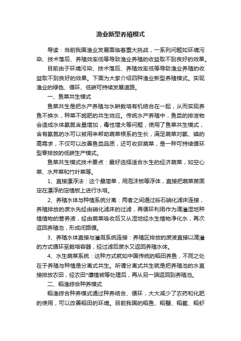 渔业新型养殖模式