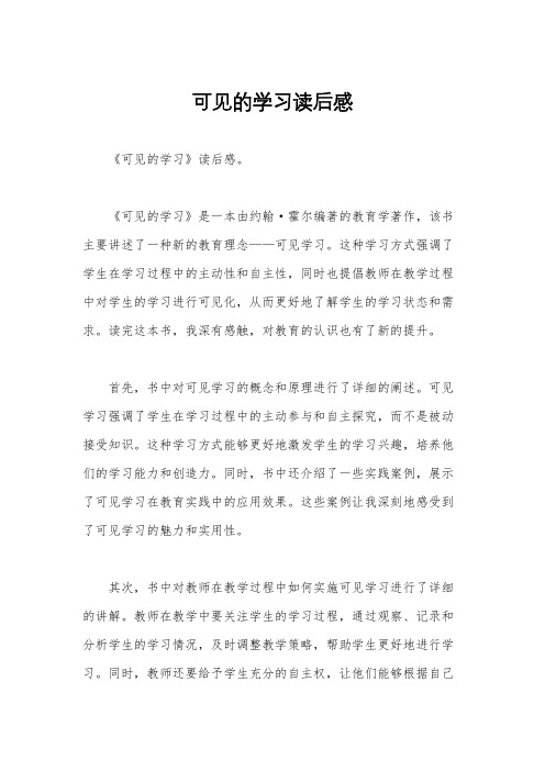 可见的学习读后感