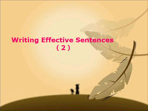 学术论文写作 4 Writing Effective Sentences 2