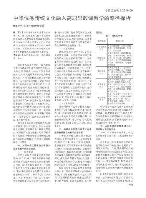 中华优秀传统文化融入高职思政课教学的路径探析