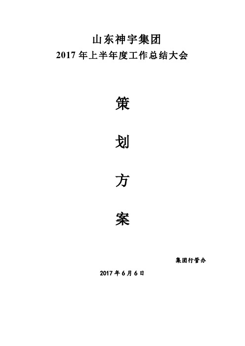 半年度工作总结大会策划方案