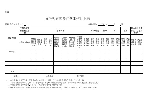 义务教育控辍保学工作月报表