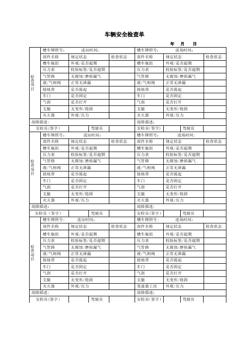 CNG车辆安全检查表(1)