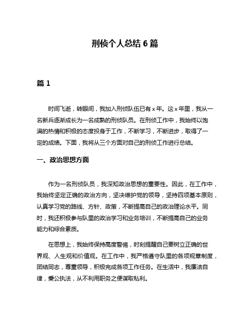 刑侦个人总结6篇